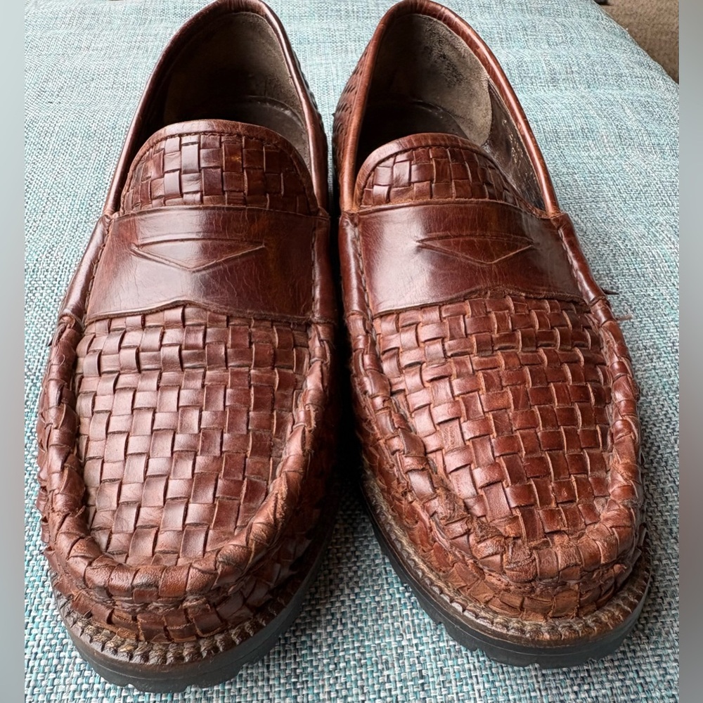 Cole Haan VINTAGE Woven Leather Classic Penny Loafers Slip-on Style Size 7.5 - Picture 7 of 11